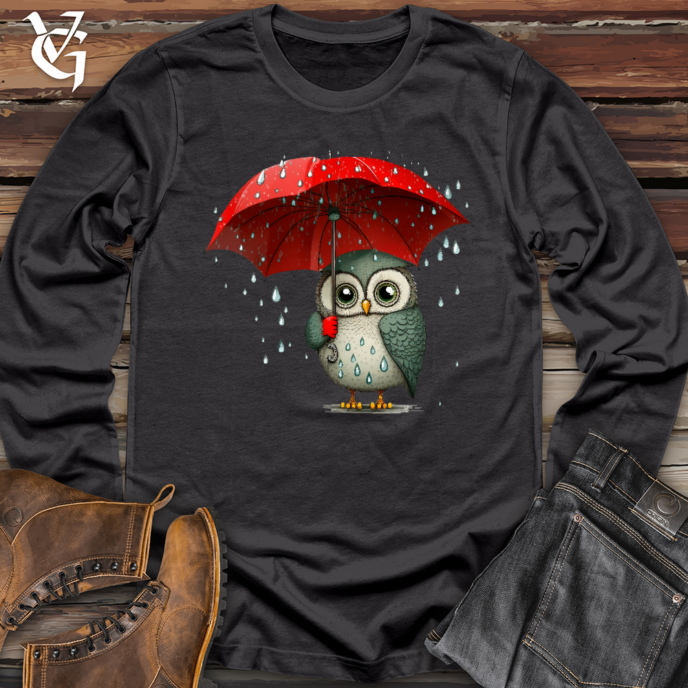 Viking Goods Owl in the Rain Long Sleeve Dark Grey / L