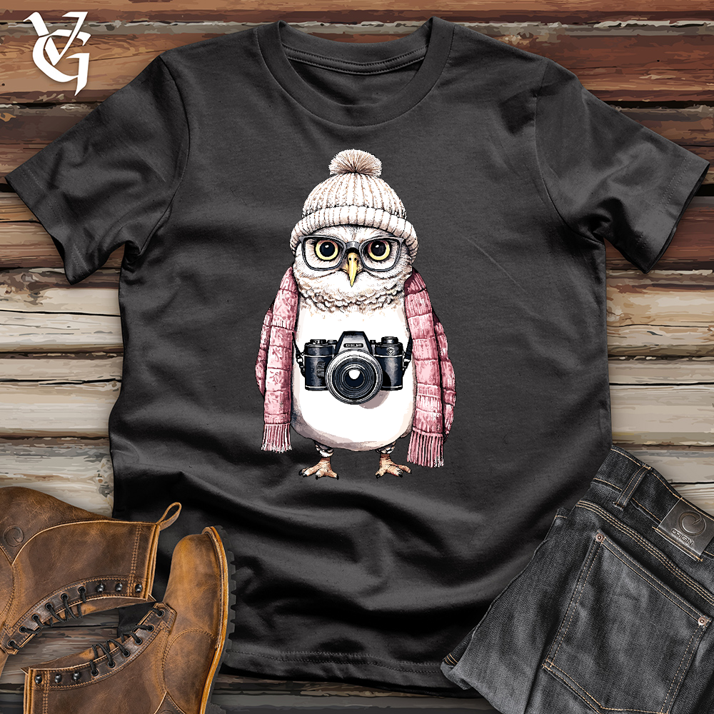 Viking Goods Owl Photographer Cotton Tee Dark Grey / L