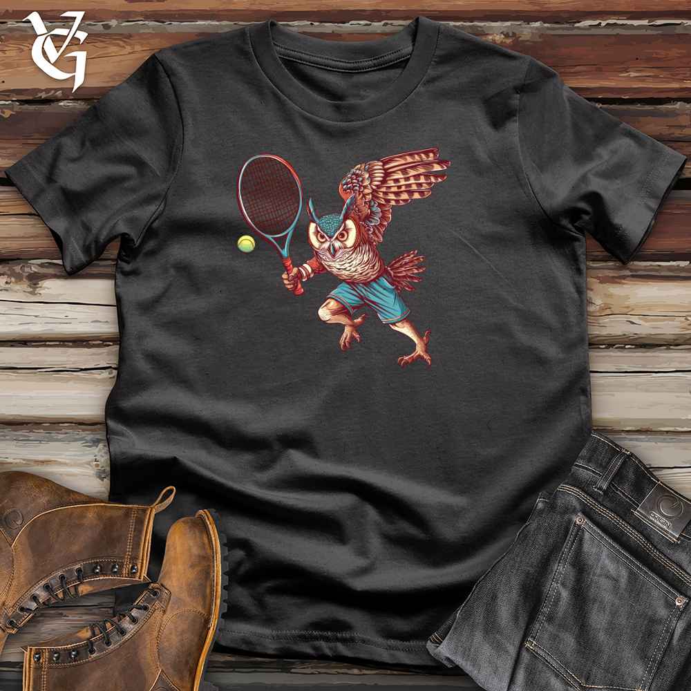 Viking Goods Owl Tennis Champion Cotton Tee Black / L