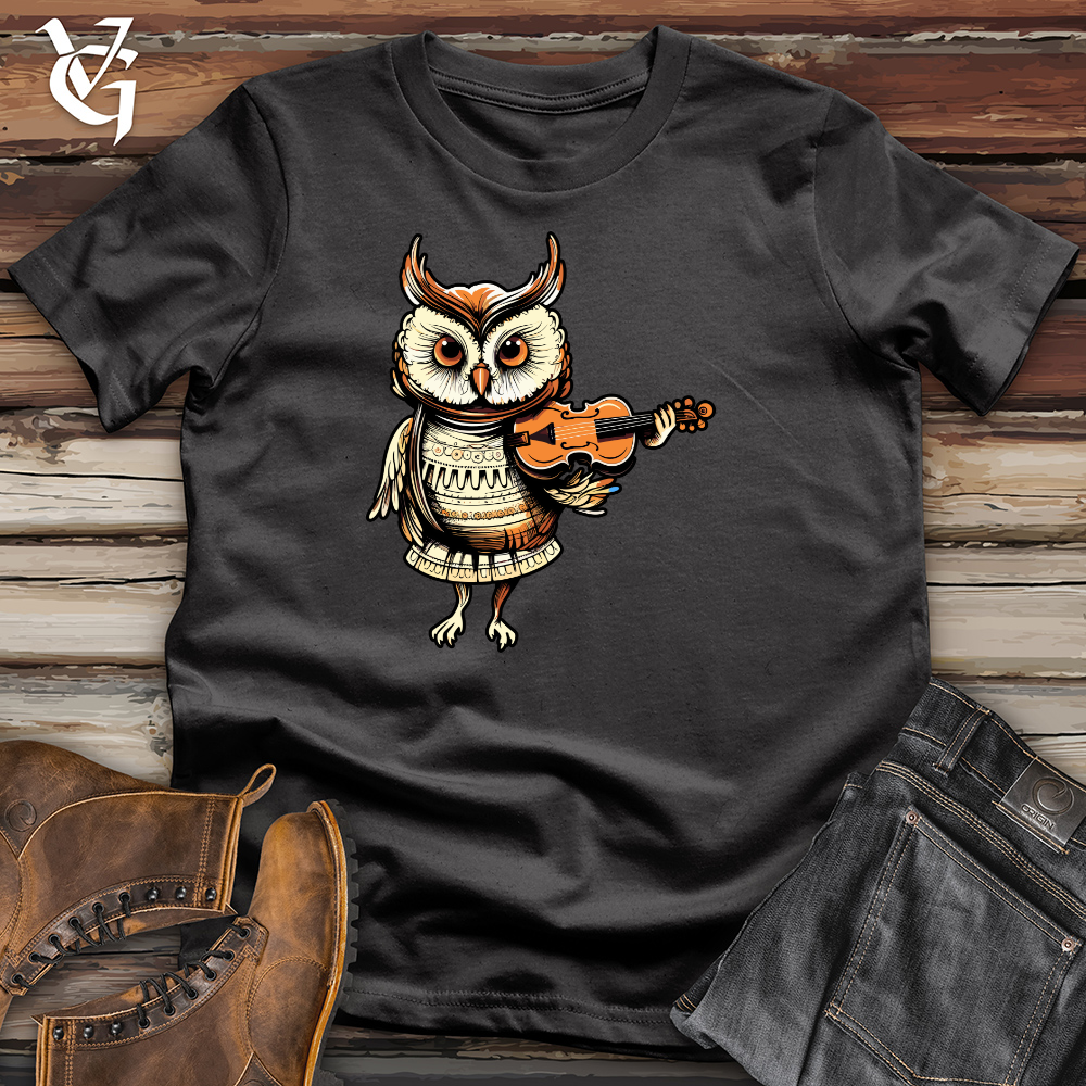Viking Goods Owl Violinist Nocturne Cotton Tee Dark Grey / L
