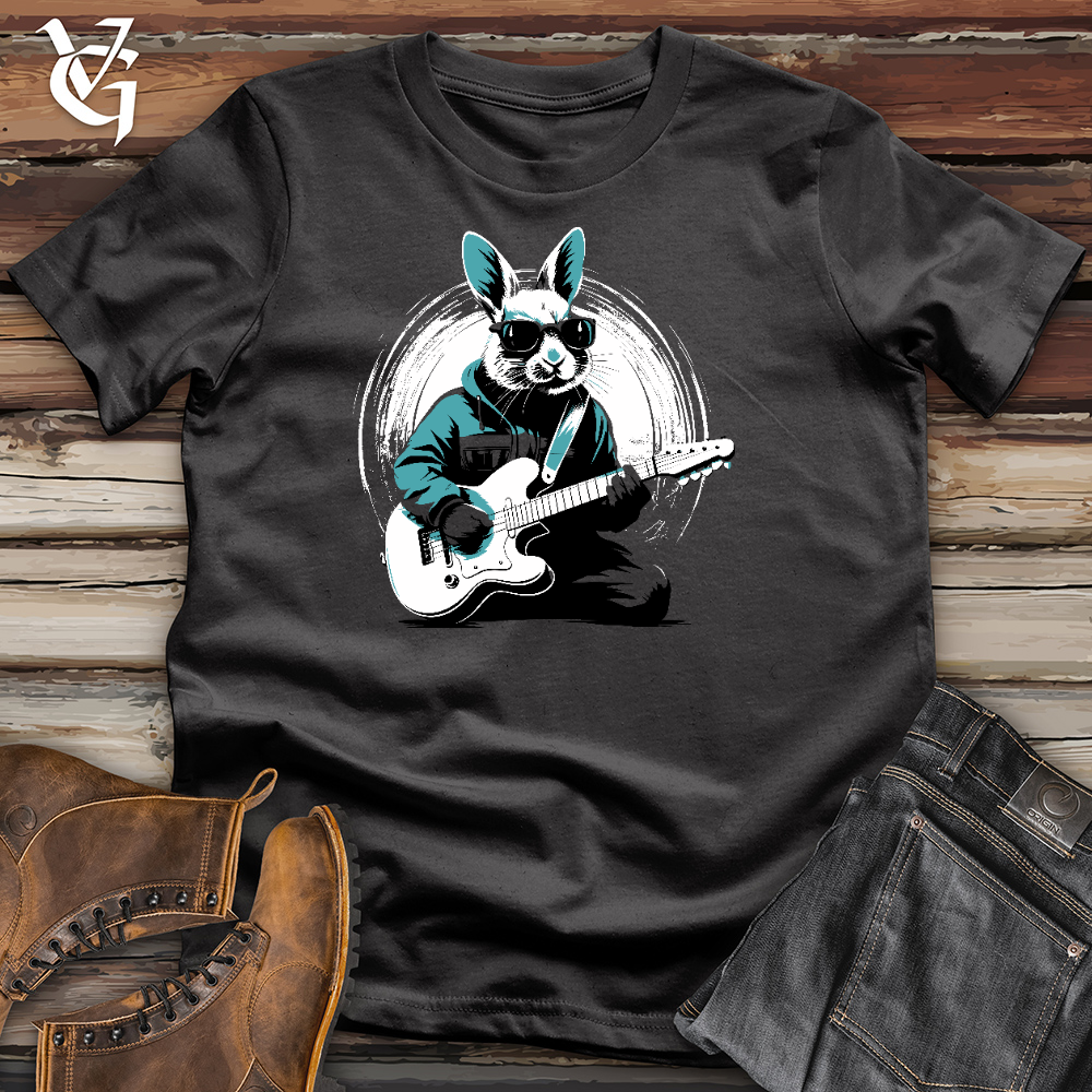Viking Goods Rabbit Playing Guitar Cotton Tee Dark Grey / L