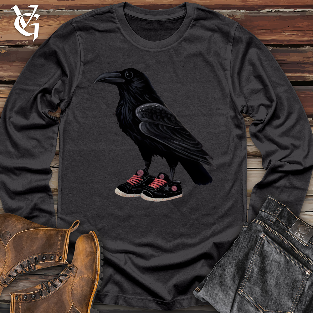 Viking Goods Raven Wearing Sneakers Long Sleeve Dark Grey / L