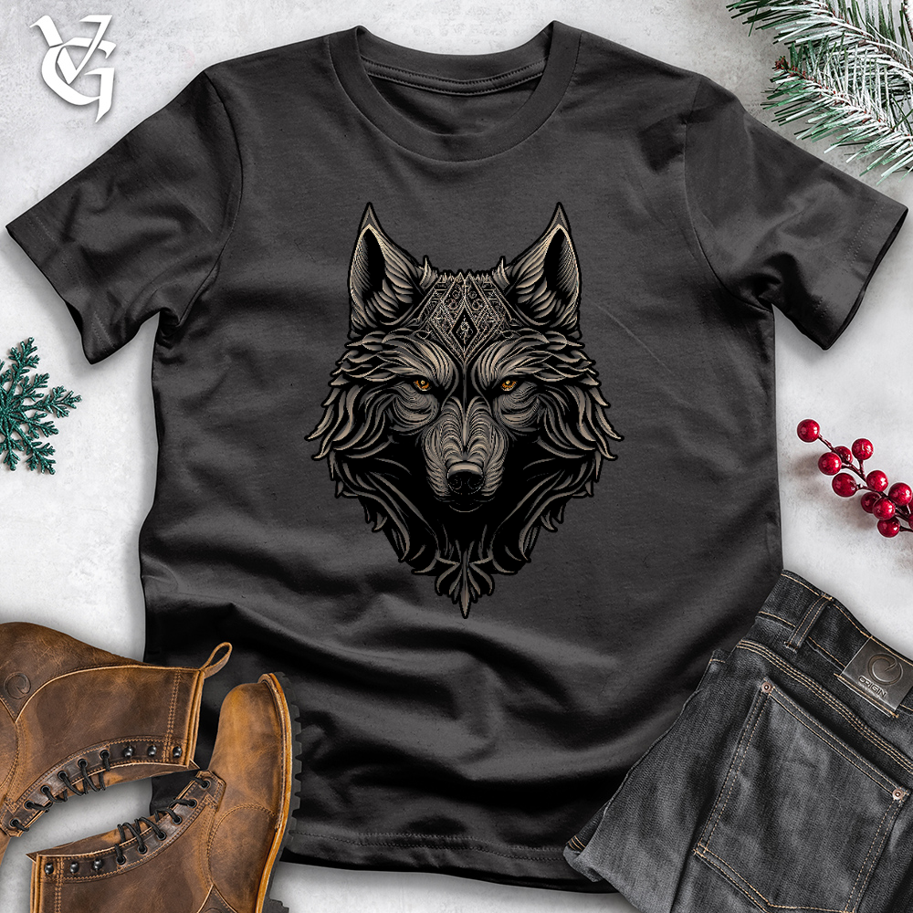 Viking Goods Realistic Wolf Cotton Tee Dark Grey / L
