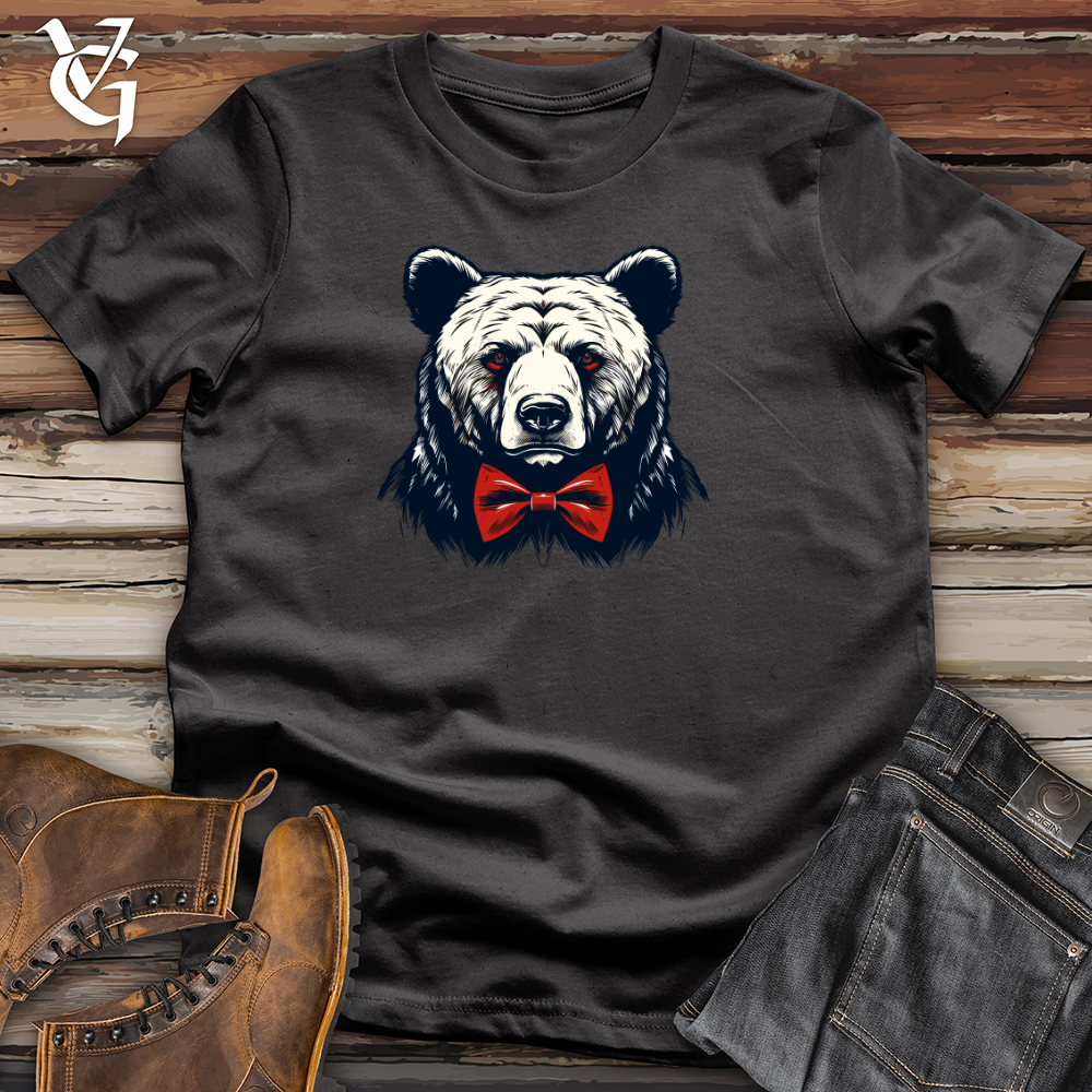 Viking Goods Retro Bow Tie Bear Cotton Tee Dark Grey / L