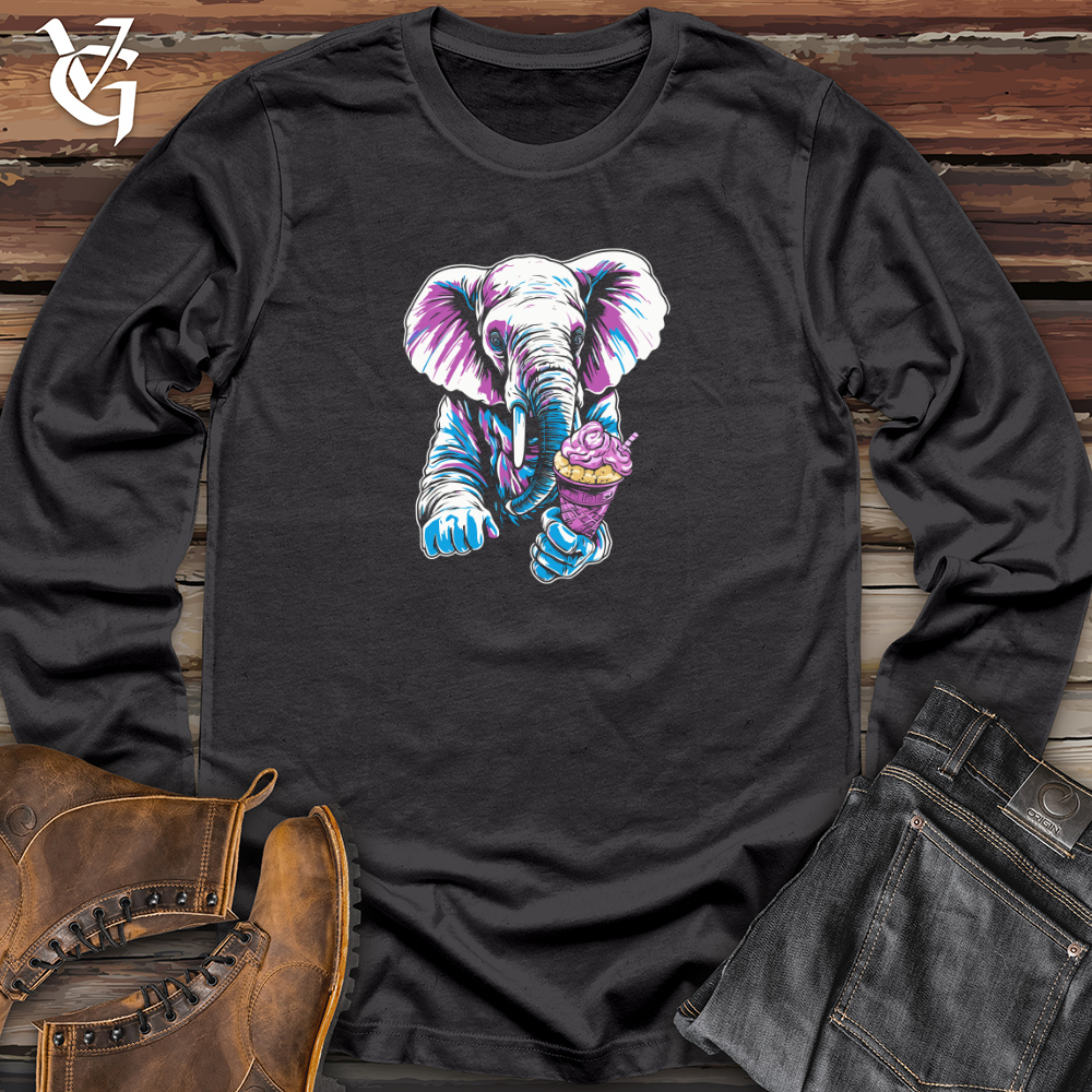Viking Goods Retro Cosmic Ice Cream Elephant Long Sleeve Dark Grey / L