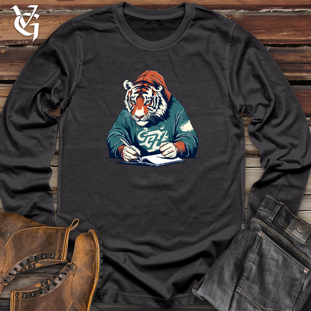 Viking Goods Retro Scribbling Tiger Long Sleeve Dark Grey / L