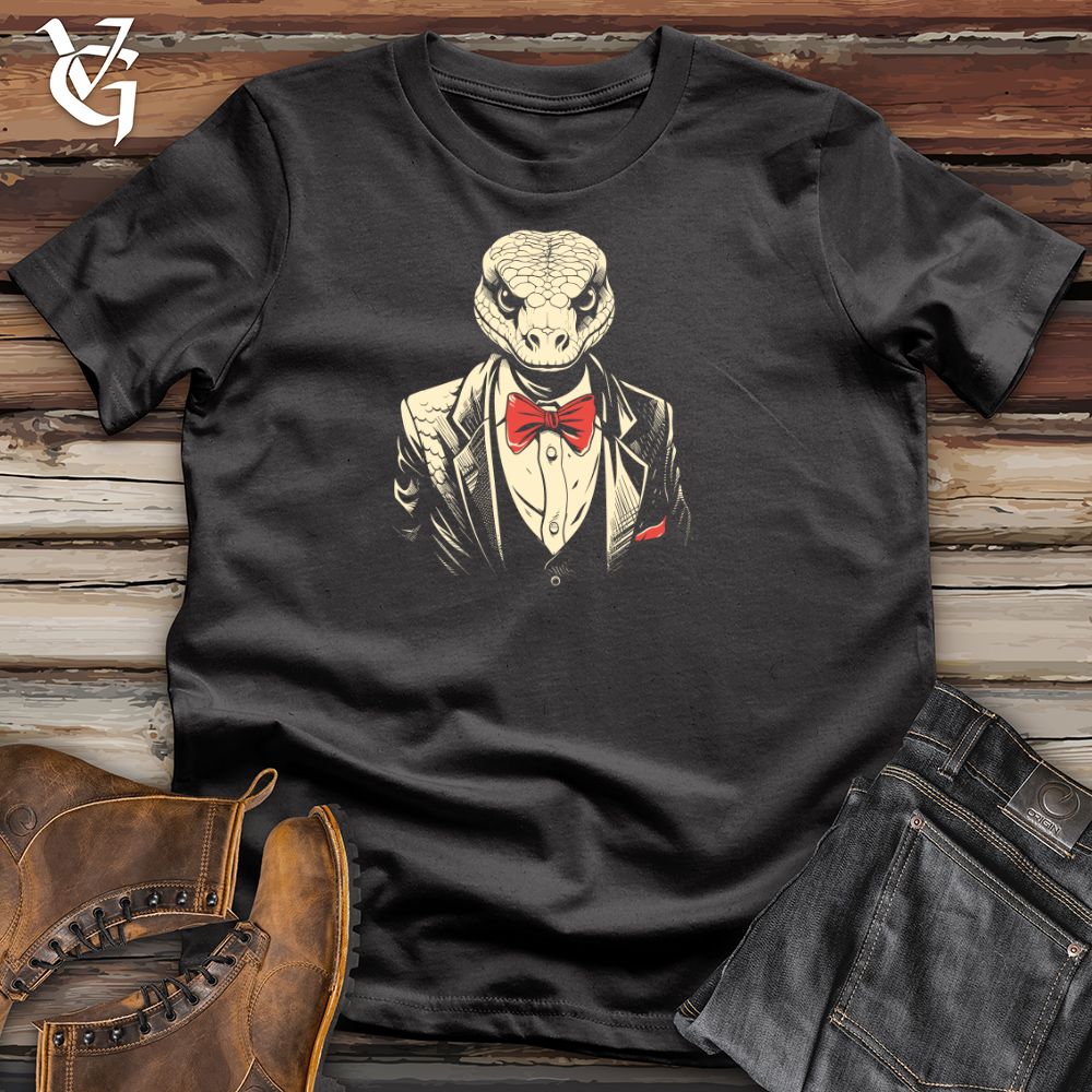 Viking Goods Retro Tuxedo Snake Cotton Tee Dark Grey / L