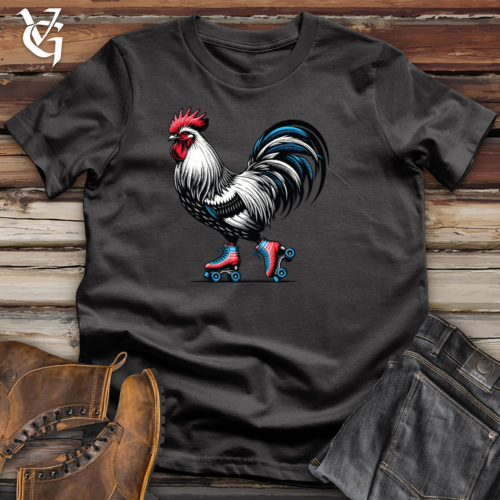 Viking Goods Rooster with Roller Skates Cotton Tee Dark Grey / L
