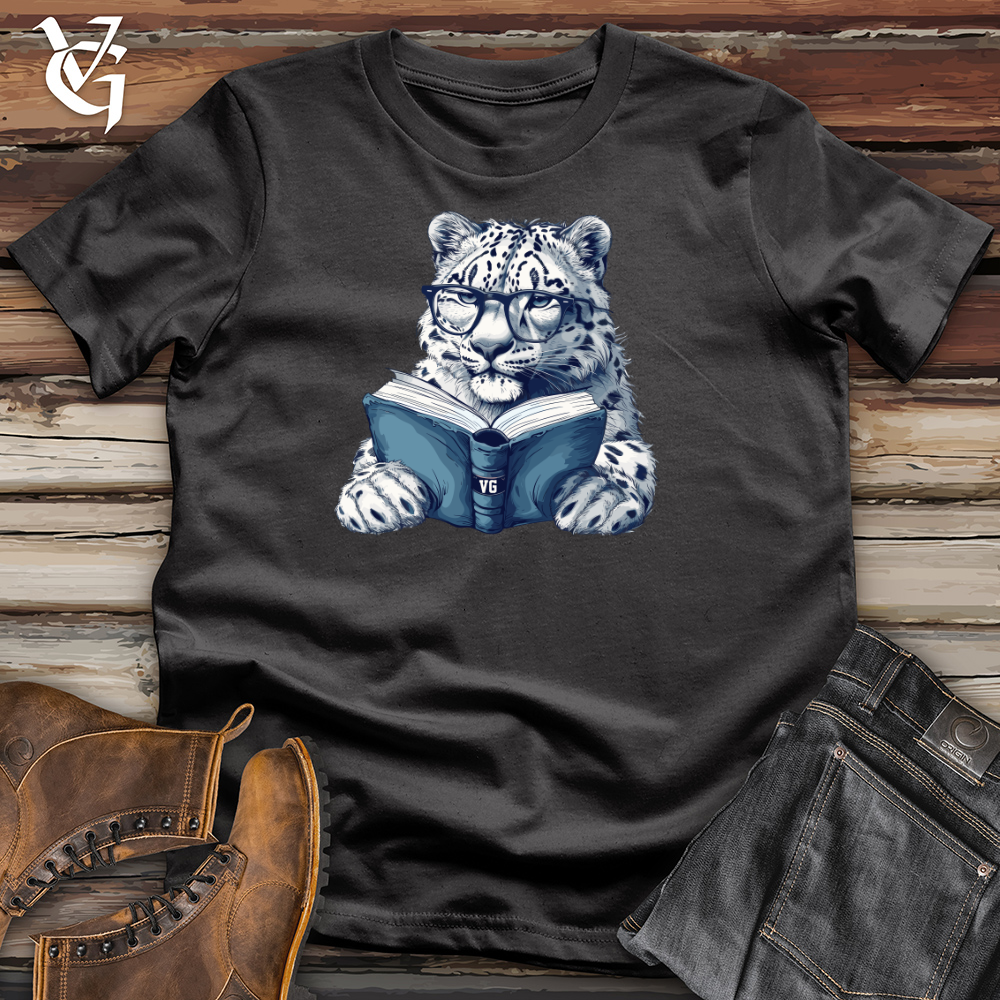 Viking Goods Scholarly Snow Leopard Cotton Tee Black / L