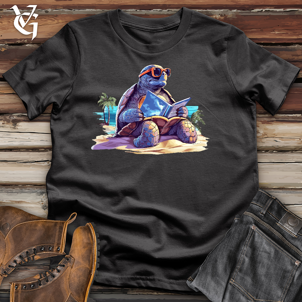 Viking Goods Sea Turtle Reading a Book Cotton Tee Dark Grey / L