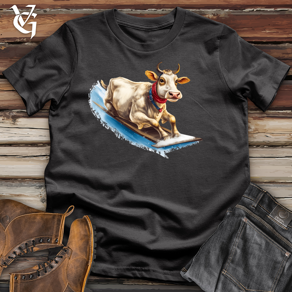 Viking Goods Sledding Cow Cotton Tee Dark Grey / L