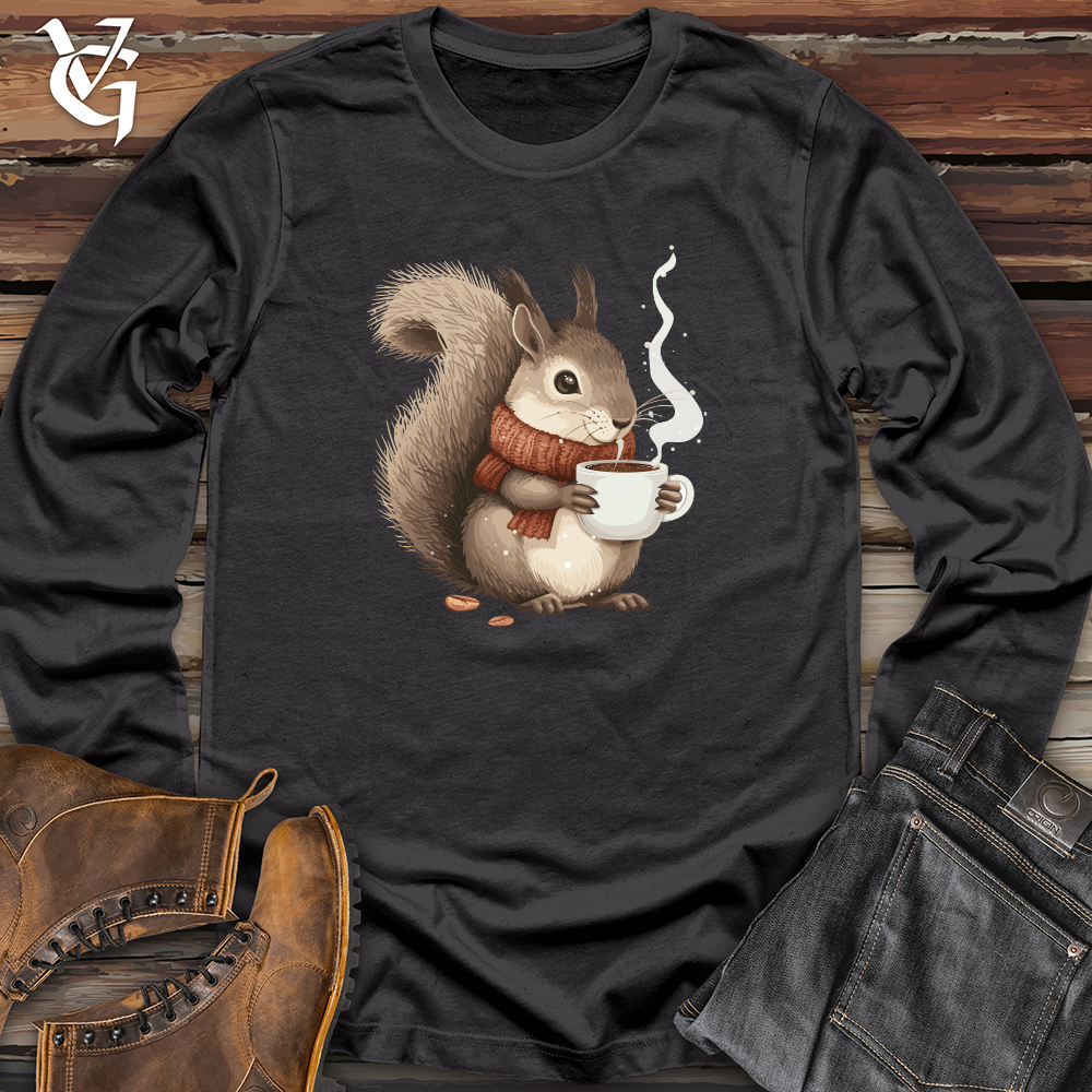 Viking Goods Squirrel Cozy Coffee Long Sleeve Dark Grey / L