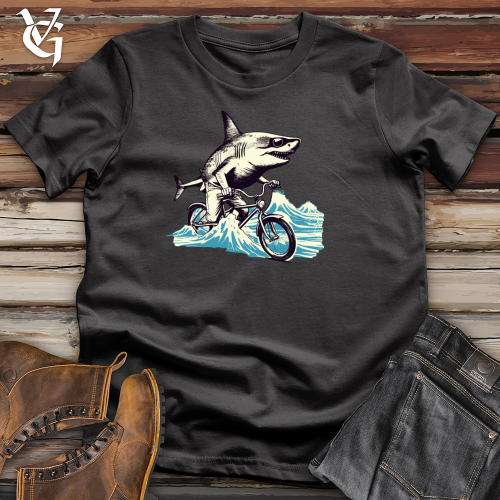 Viking Goods Sunset Shark Ride Cotton Tee Dark Grey / L