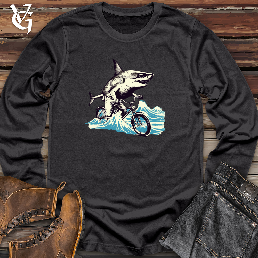 Viking Goods Sunset Shark Ride Long Sleeve Dark Grey / L