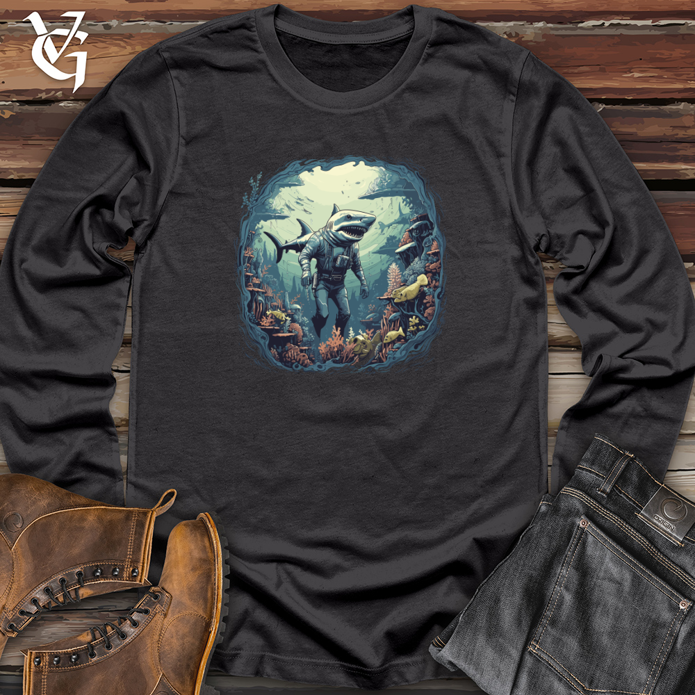 Viking Goods Surreal Shark Dive Long Sleeve Dark Grey / L