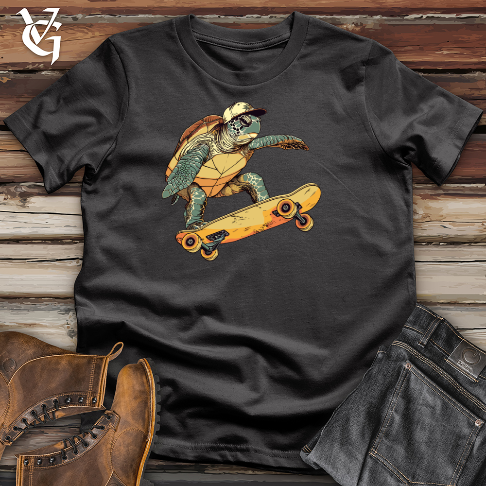Viking Goods Turtle Skateboarder Groove Cotton Tee Dark Grey / L