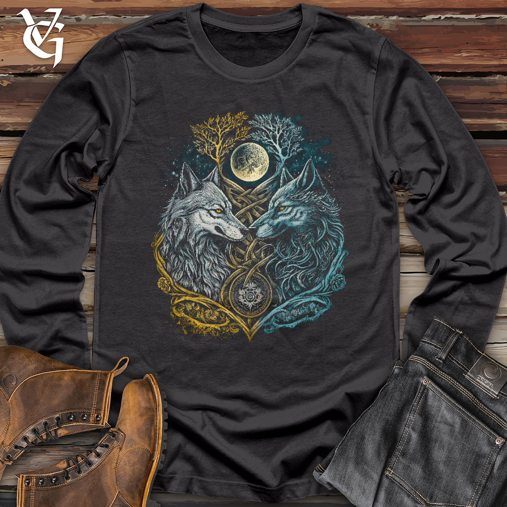 Viking Goods Two Wolf Long Sleeve Dark Grey / L
