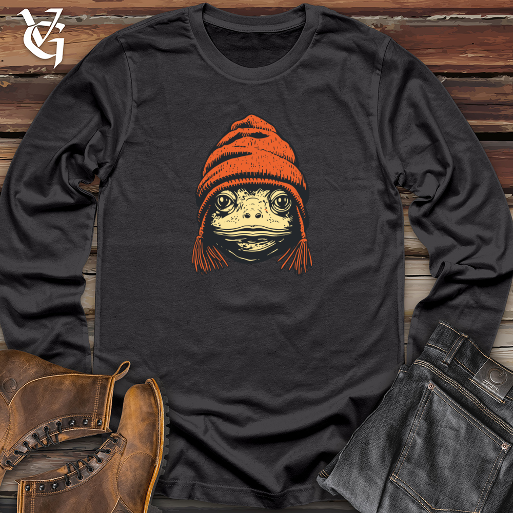 Viking Goods Vintage Beanied Frog Long Sleeve Dark Grey / L