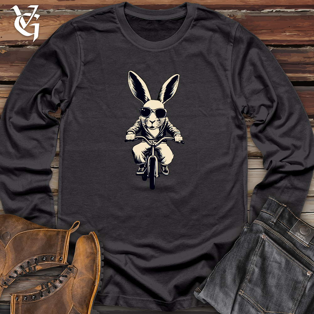 Viking Goods Vintage Bunny Pedaler Long Sleeve Dark Grey / L