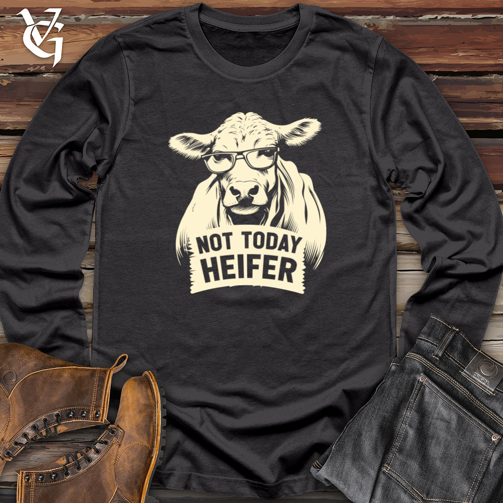 Viking Goods Vintage Cool Cow Long Sleeve Dark Grey / L