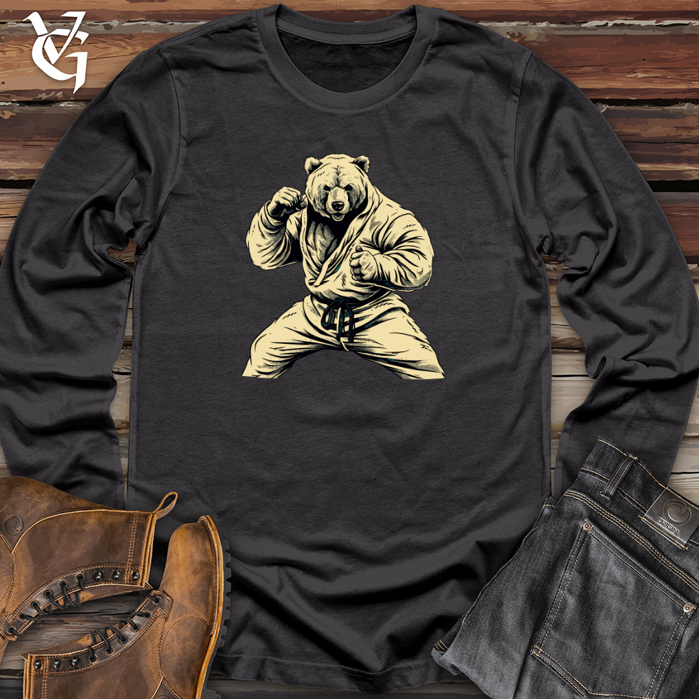 Viking Goods Vintage Karate Bear Long Sleeve Dark Grey / L
