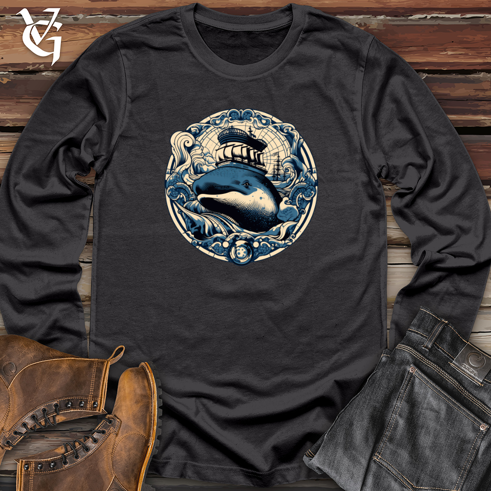 Viking Goods Whale Nautical Voyage Long Sleeve Dark Grey / L