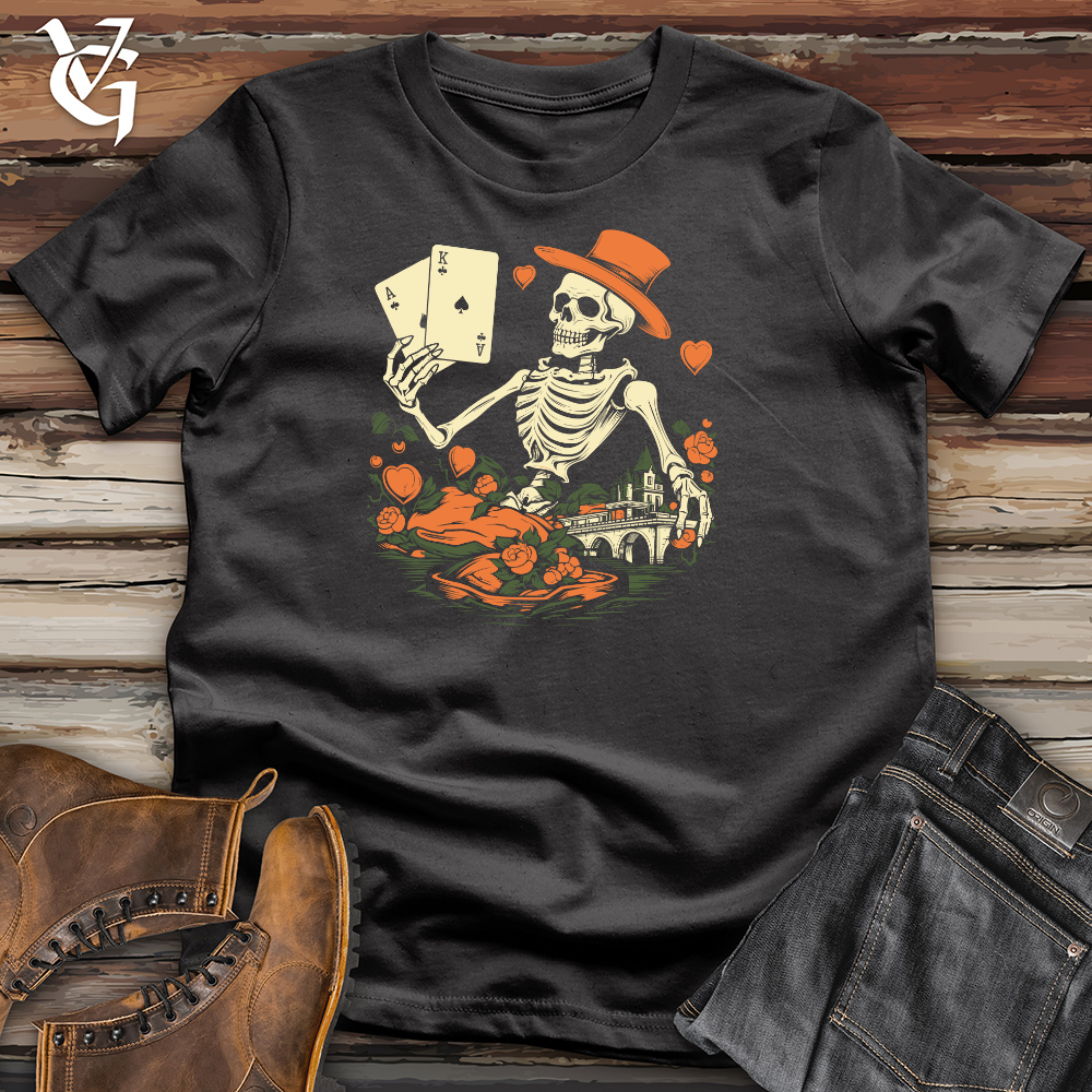 Viking Goods Whimsical Peach Card Shark Cotton Tee Dark Grey / L