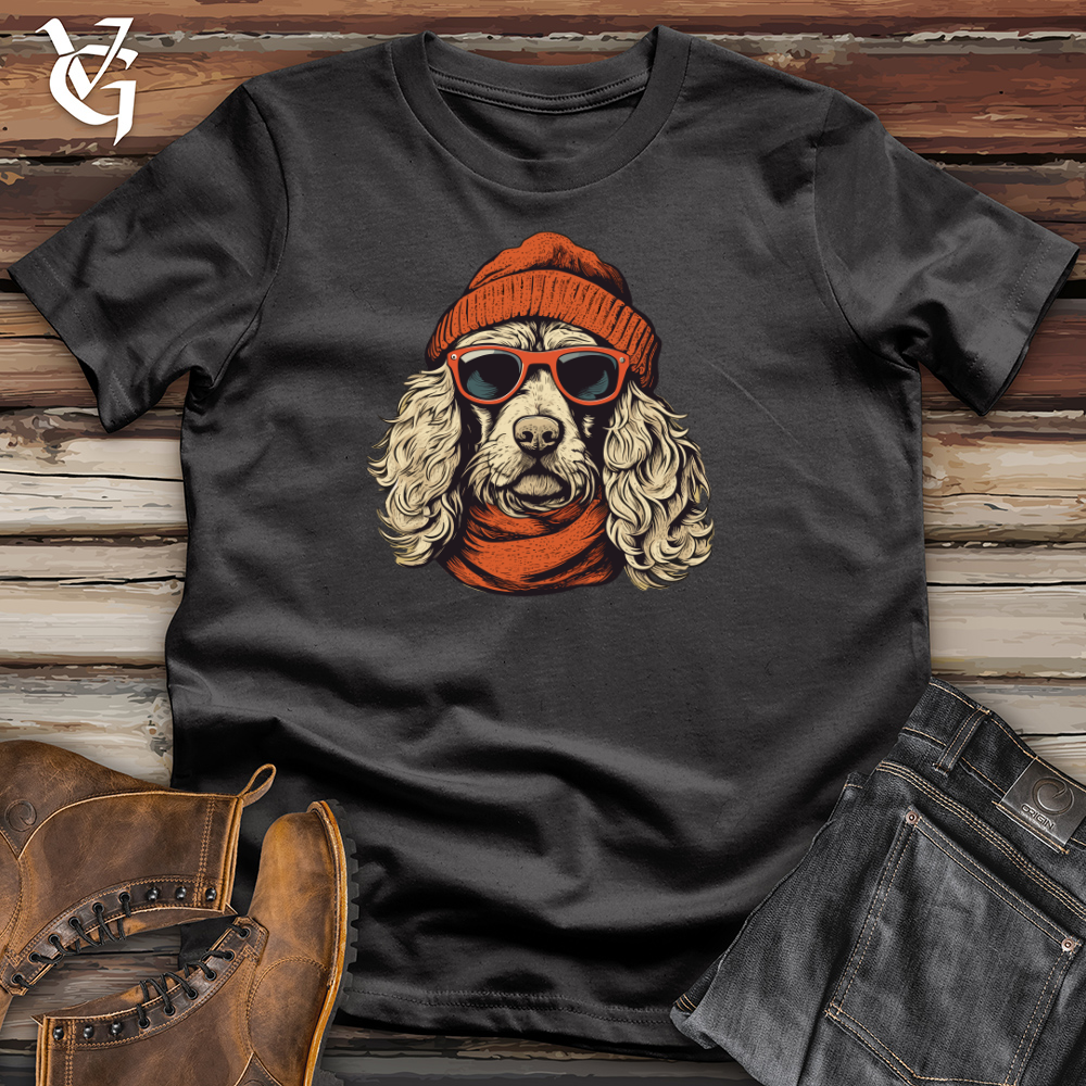 Viking Goods Winter Beanie Doodle Pooch Cotton Tee Dark Grey / L