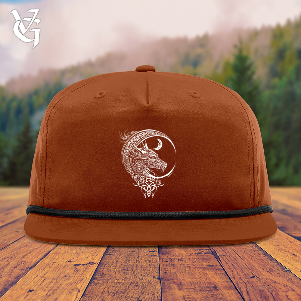 Viking Goods Celtic Dragon and Moon Snapback Cap Dark Orange/ Black