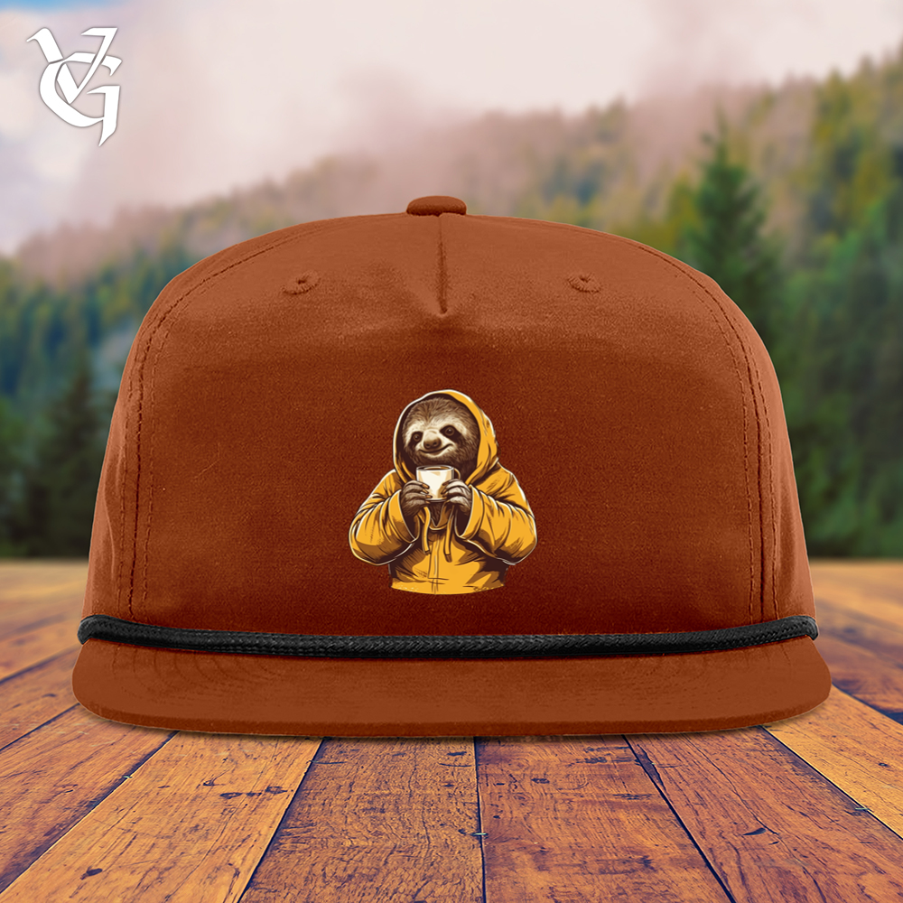 Viking Goods Sloth Coffee Snapback Cap Dark Orange/ Black