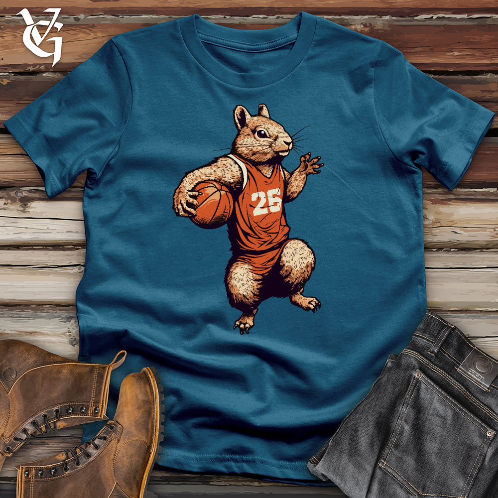 Viking Goods A Squirrel Playing Basketball Cotton Tee Deep Teal / L