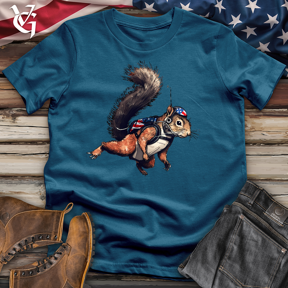 Viking Goods American Skydiving Squirrel Cotton Tee Deep Teal / L