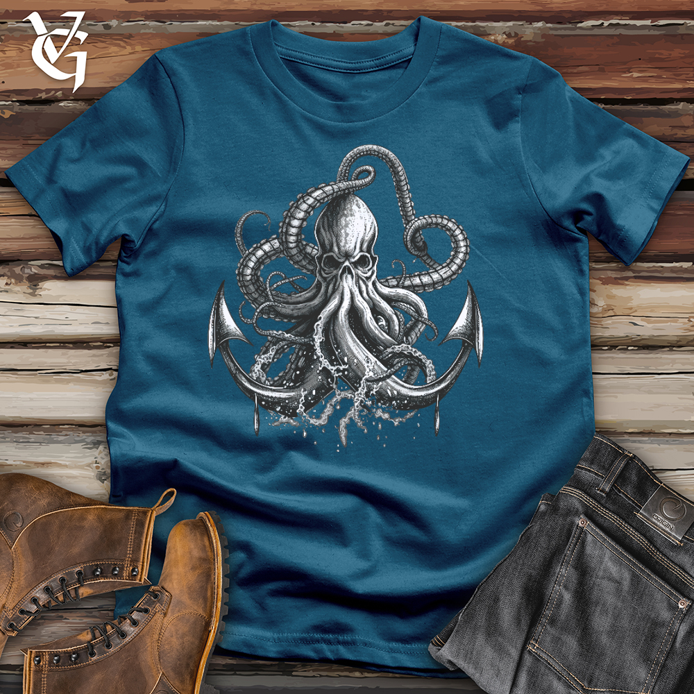Viking Goods Anchored Octopus Cotton Tee Deep Teal / L