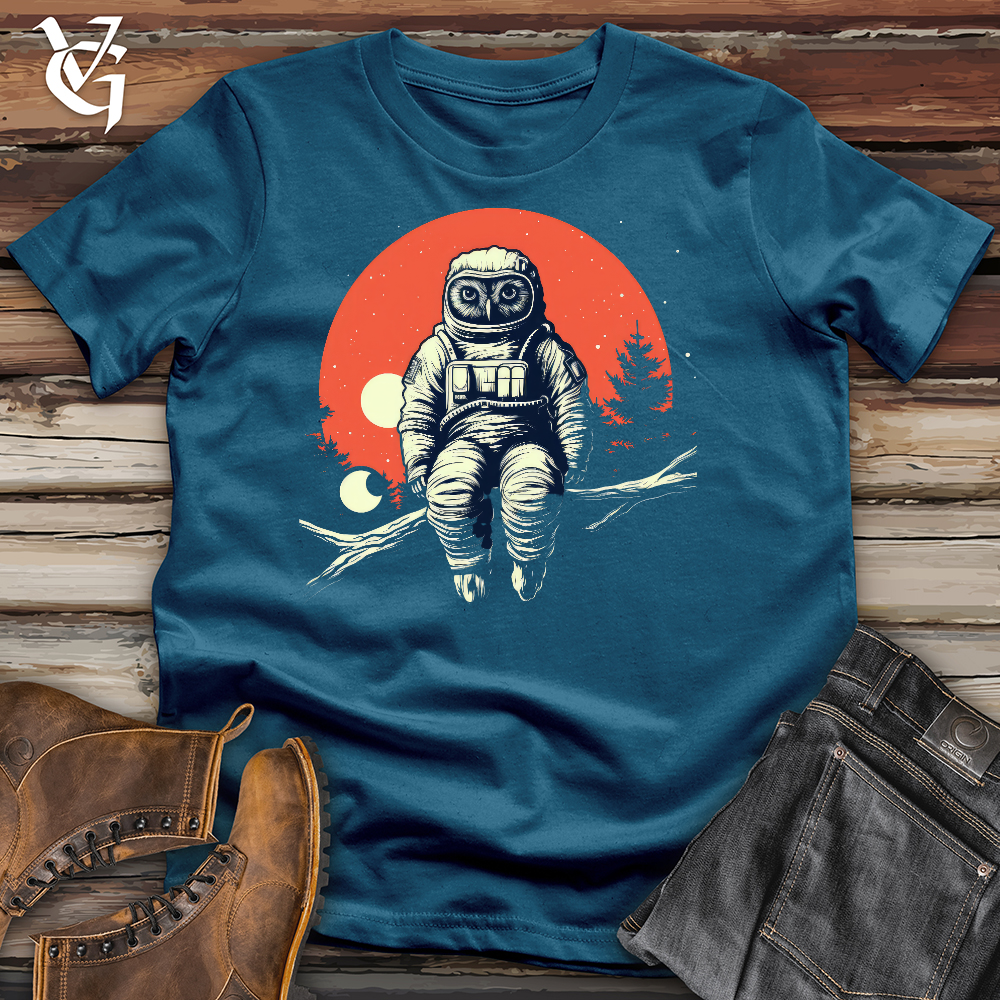 Viking Goods Astronaut Owl Cotton Tee Deep Teal / L
