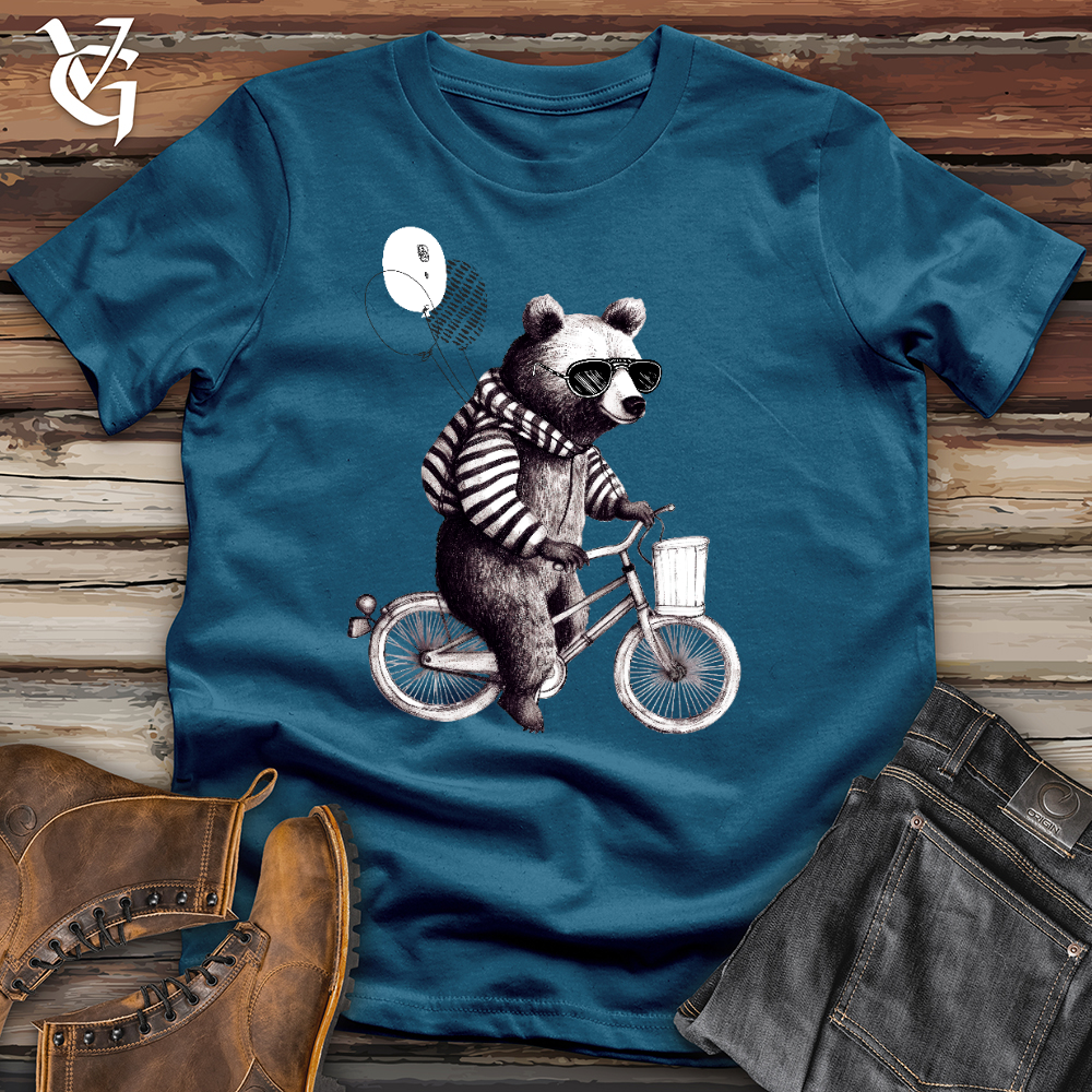 Viking Goods Bear Biker Cotton Tee Deep Teal / L