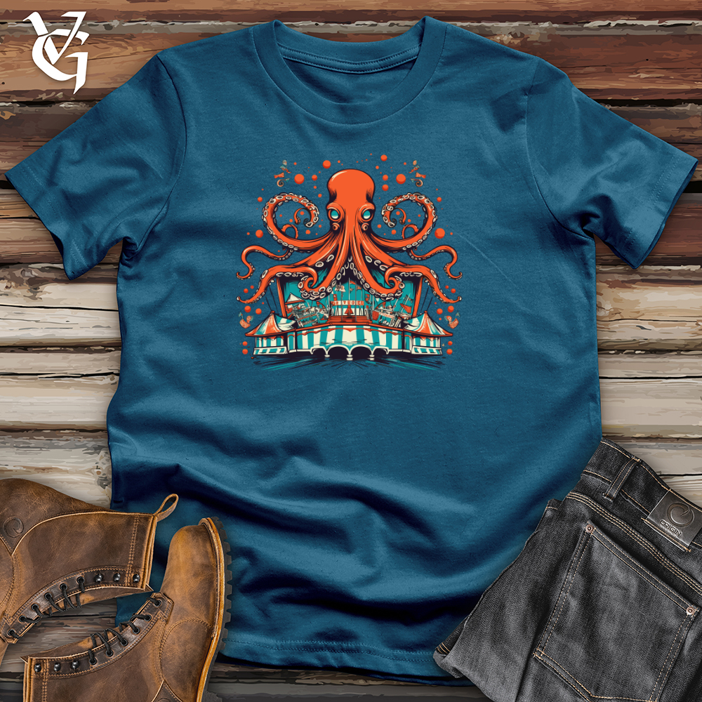 Viking Goods Carousel Cephalopod Cotton Tee Deep Teal / L