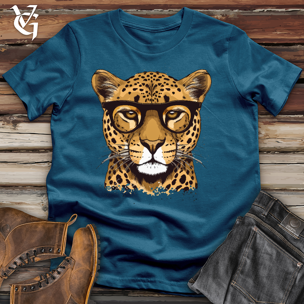 Viking Goods Cheetah Eyeglass Cotton Tee Deep Teal / L