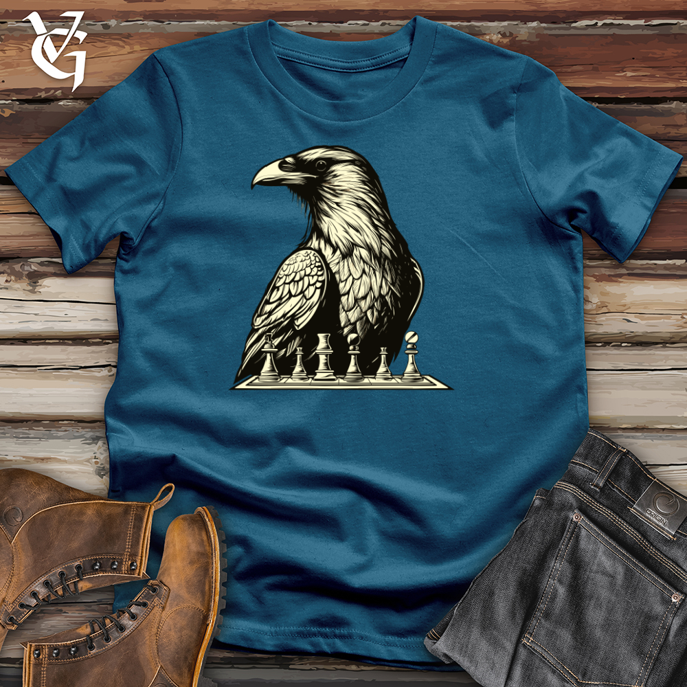 Viking Goods Chess Concentration Raven Cotton Tee Deep Teal / L
