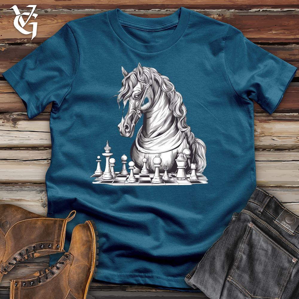 Viking Goods Chess Knight Cotton Tee Deep Teal / L