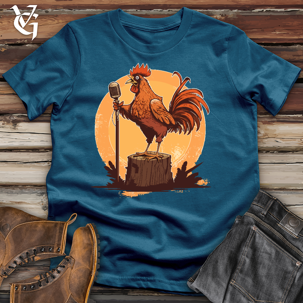 Viking Goods Chicken Rockstar Cotton Tee Deep Teal / L