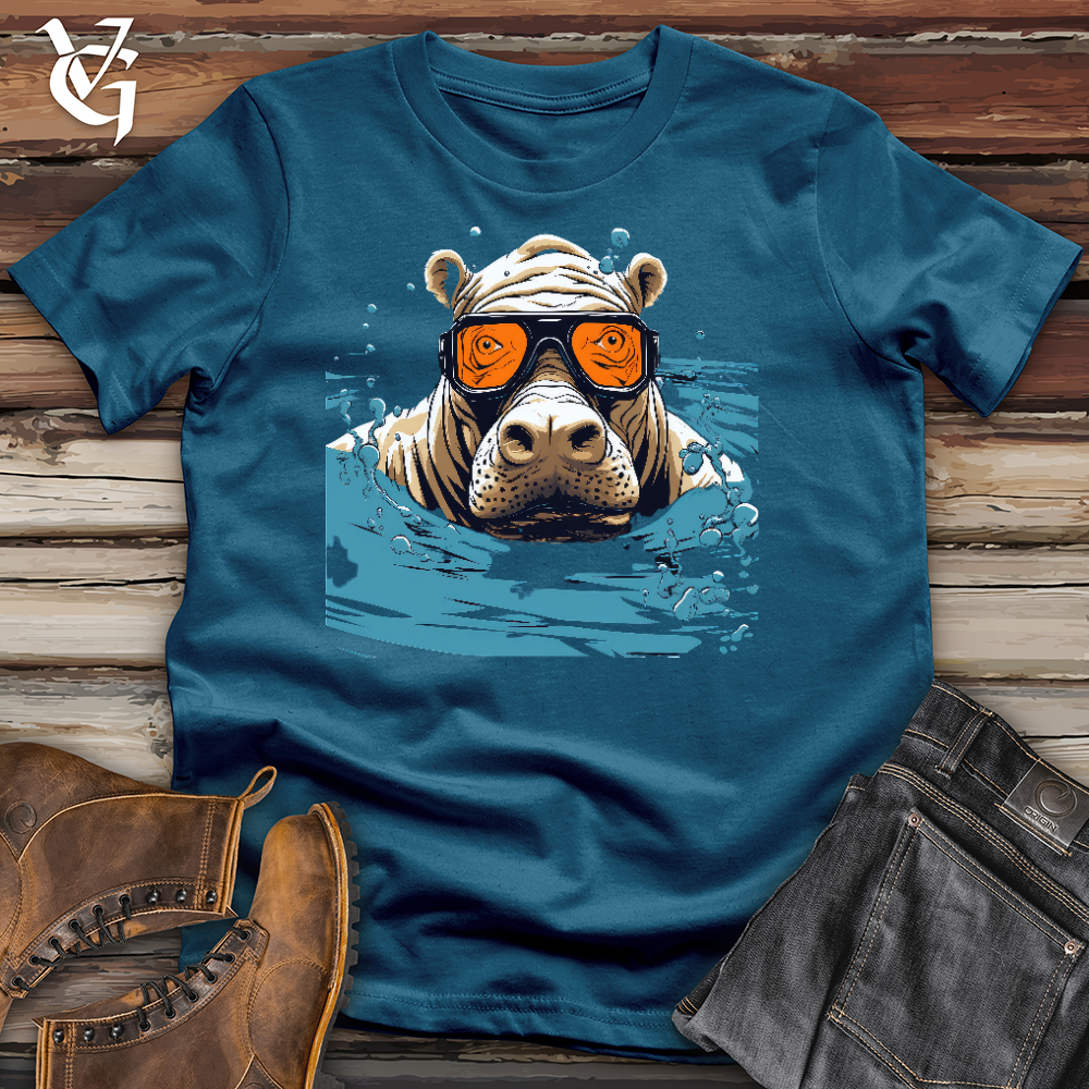 Viking Goods Chillin Hippo Cotton Tee Deep Teal / L