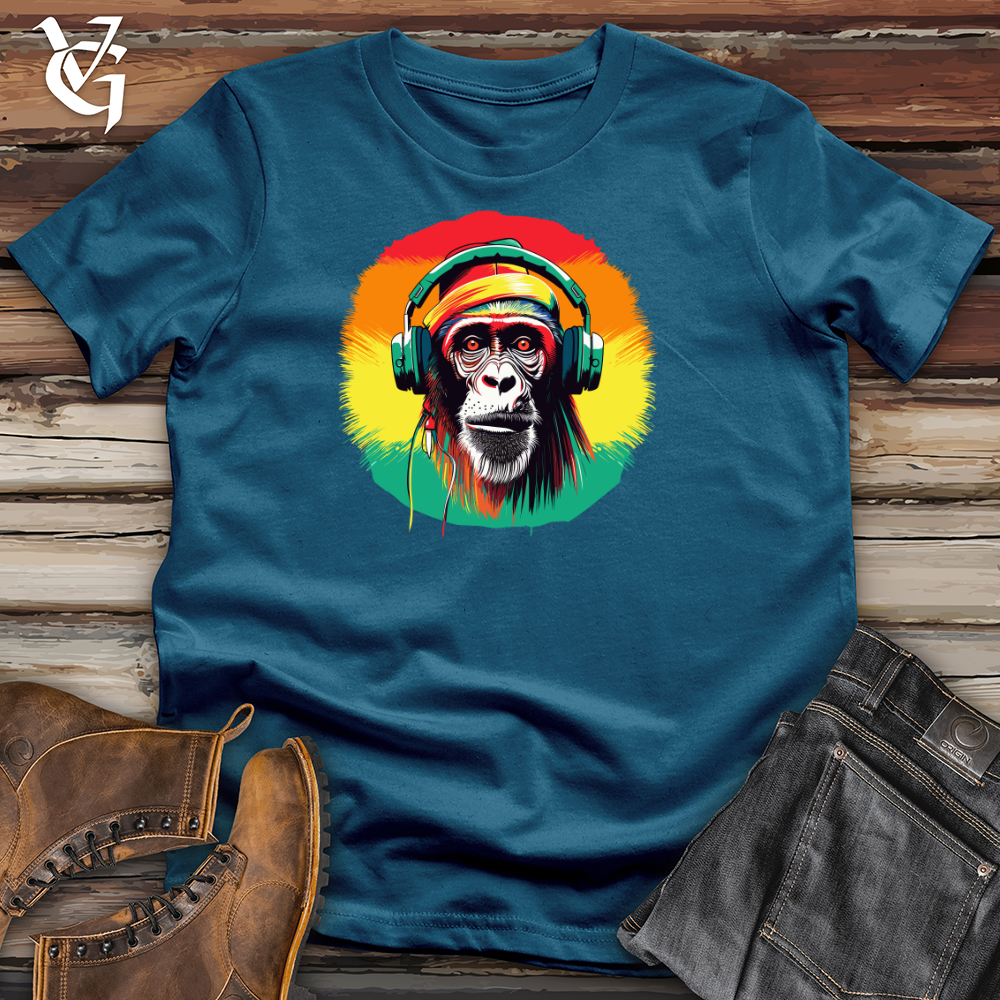 Viking Goods Chimpanzee Music Headphones Cotton Tee Deep Teal / L