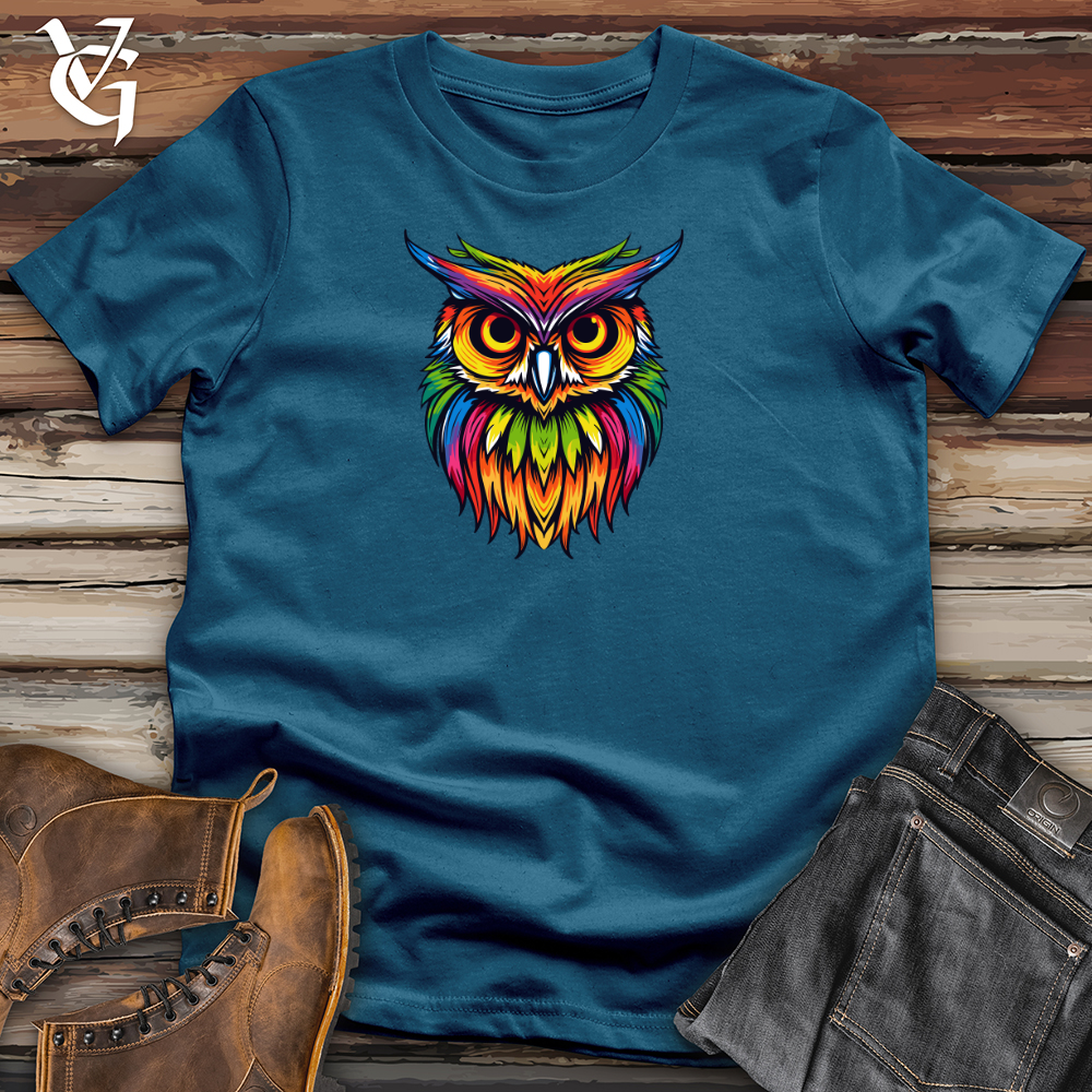 Viking Goods Colorful Nightwise Owl Cotton Tee Deep Teal / L