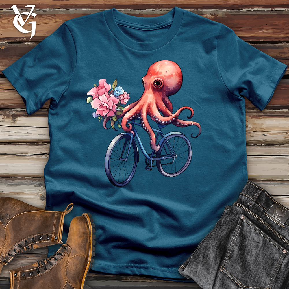 Viking Goods Cycling Octopus Cotton Tee Deep Teal / L
