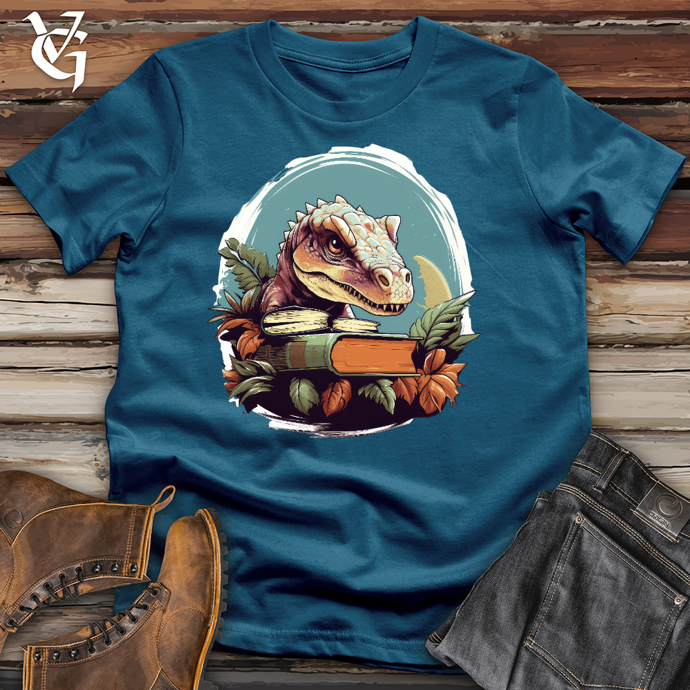Viking Goods Dino Book Worm Cotton Tee Deep Teal / L