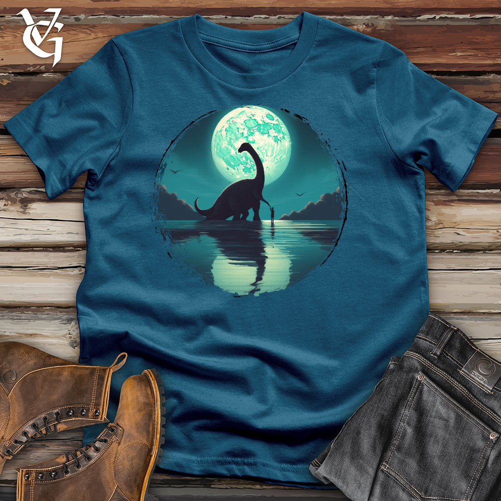 Viking Goods Dino Under The Moon Cotton Tee Deep Teal / L