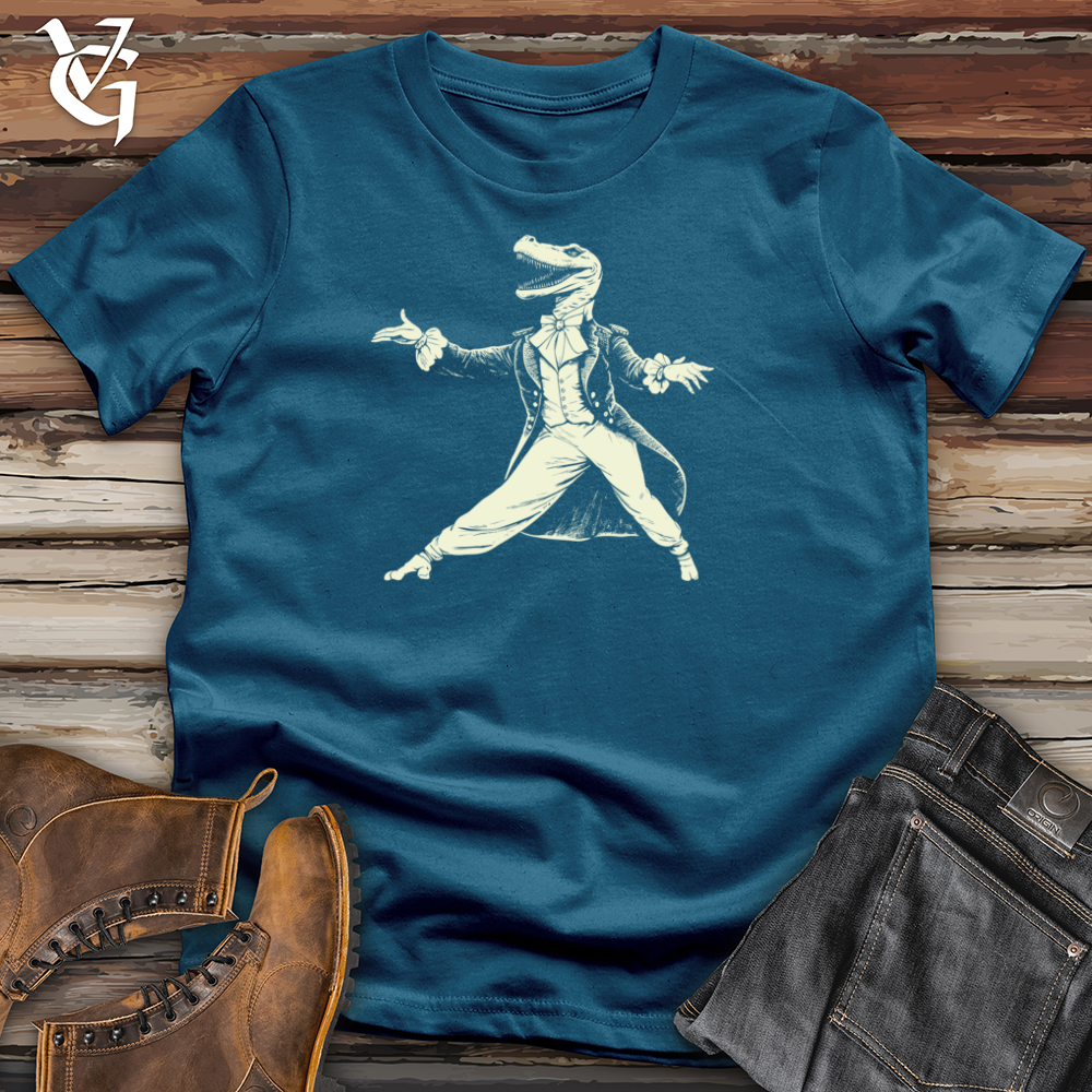 Viking Goods Dinosaur Dapper Dance Cotton Tee Deep Teal / L