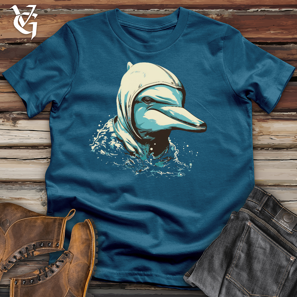 Viking Goods Dolphin Hoodie Cotton Tee Deep Teal / L