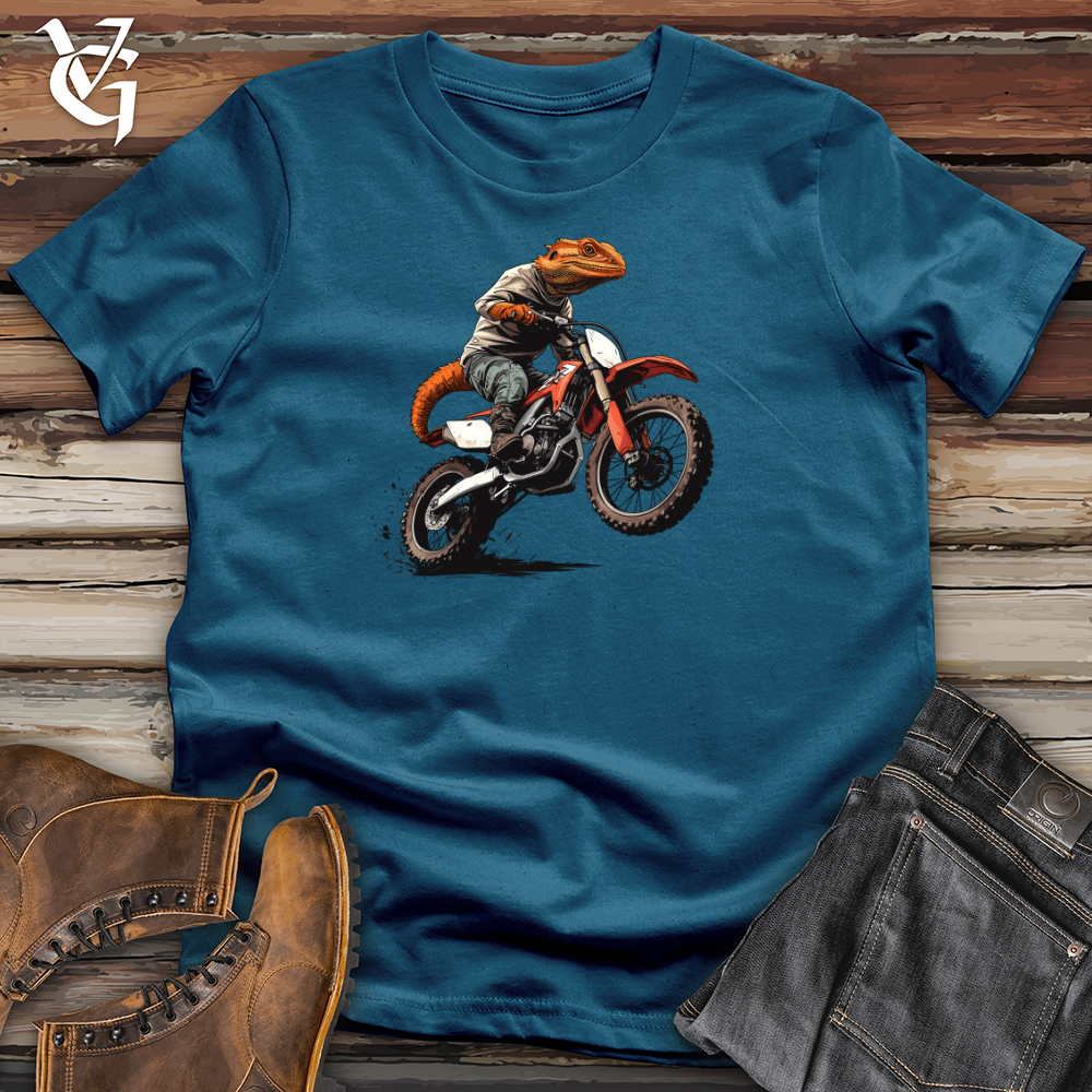 Viking Goods Dragon Biker 02 Cotton Tee Deep Teal / L