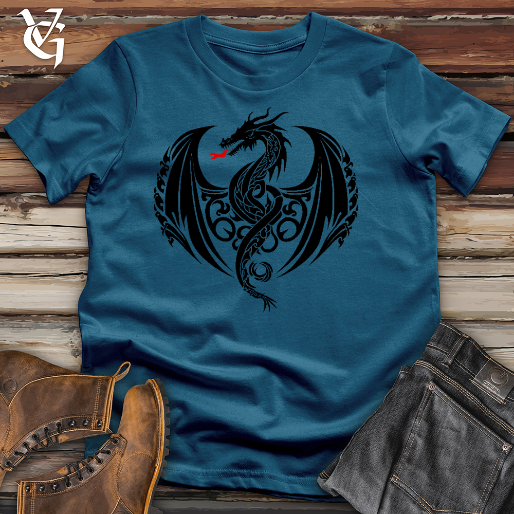 Viking Goods Fire Breathing Dragon Cotton Tee Deep Teal / L